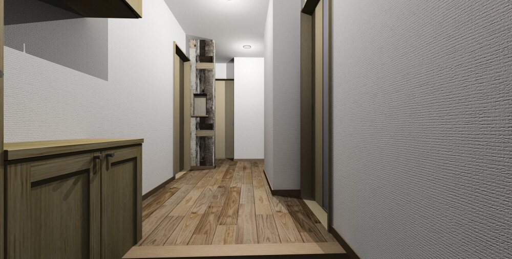 限られたミニマムな空間に限りなく暮らしを拡張する心地良さを盛り込んだ玄関スペースと生活動線の集約化のデザイン提案